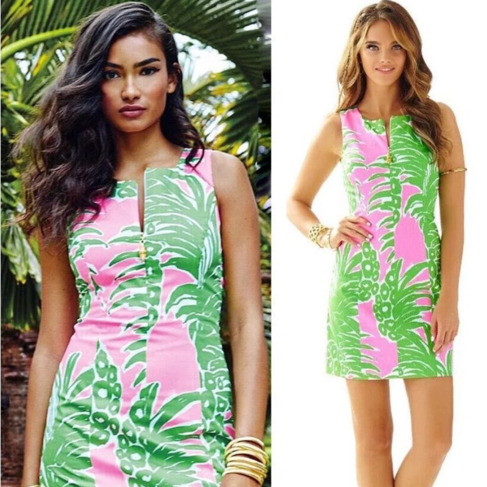 Lilly Pulitzer Mila Shift Dress “Pink Pout Flamenco” Pattern Size 2